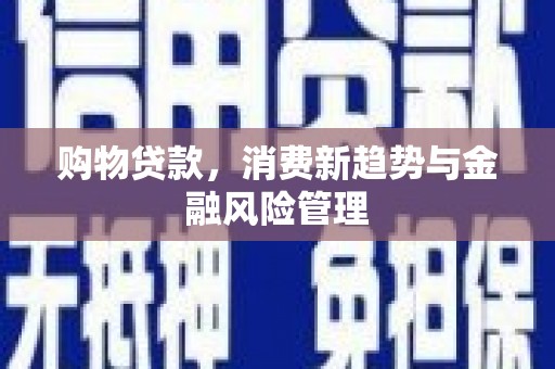 大英购物贷款，消费新趋势与金融风险管理