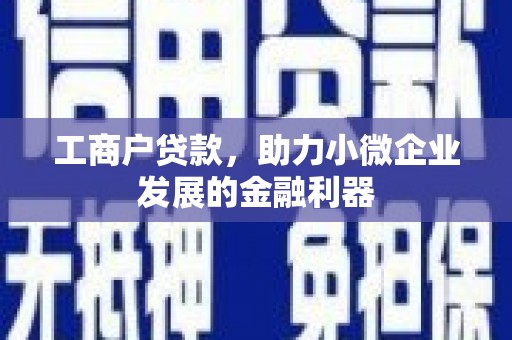 大英工商户贷款，助力小微企业发展的金融利器