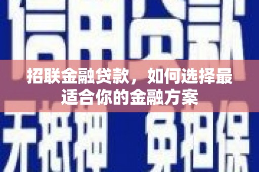 大英招联金融贷款，如何选择最适合你的金融方案