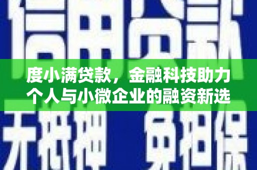 大英度小满贷款，金融科技助力个人与小微企业的融资新选择