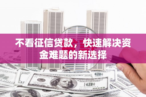 大英不看征信贷款，快速解决资金难题的新选择
