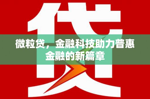 大英微粒贷，金融科技助力普惠金融的新篇章