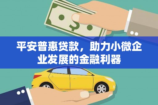 大英平安普惠贷款，助力小微企业发展的金融利器